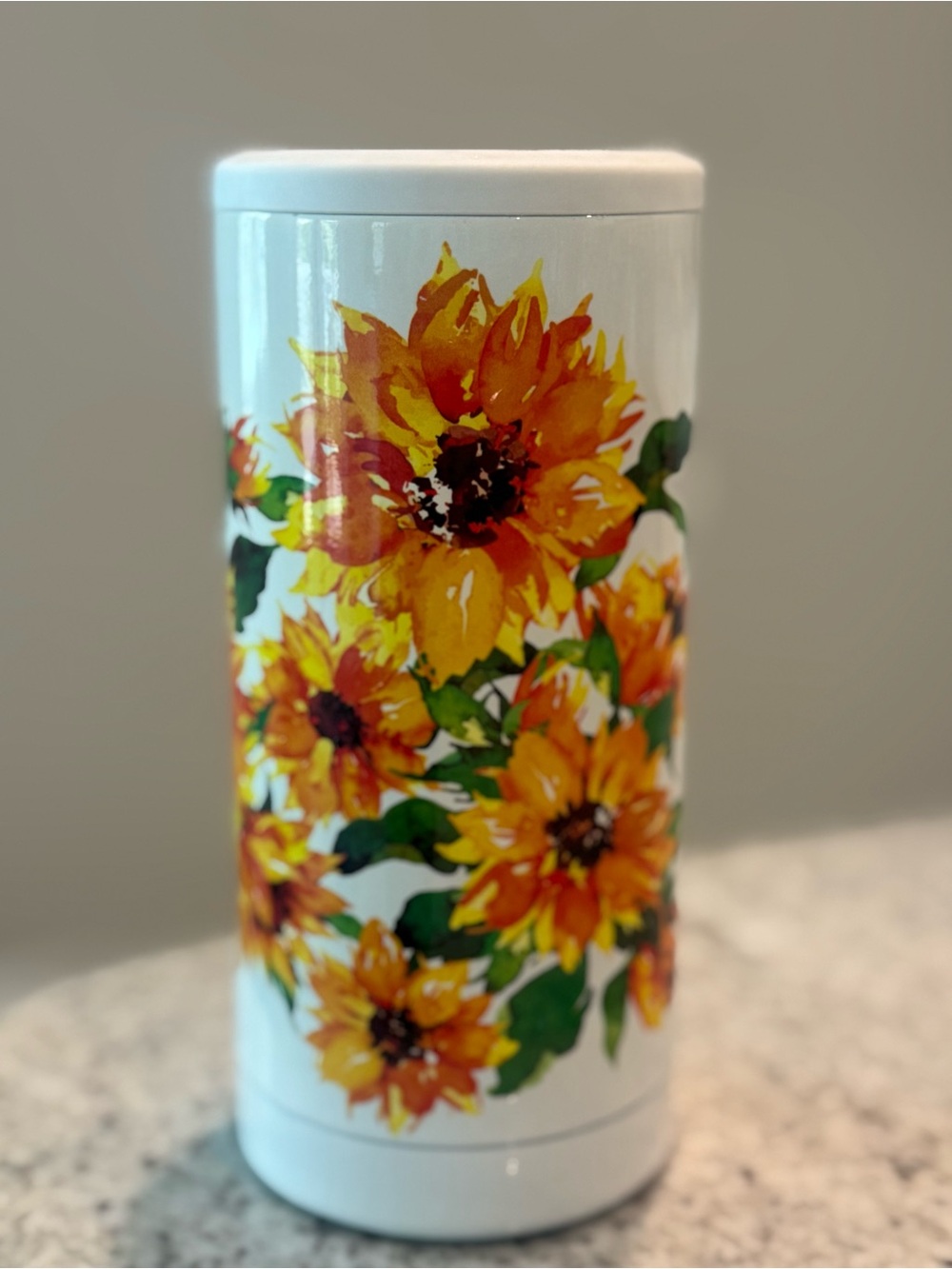 Brumate slim hopsulator with sunflower design